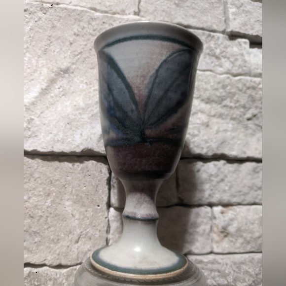 ROBIN HOPPER POTTERY GOBLET WINE GLASS CHOSIN POTTERY CANADA MADE - Picture 3 of 16